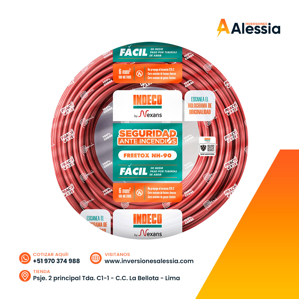 Cable NH-90 450-750V 4mm rojo 100 Metros