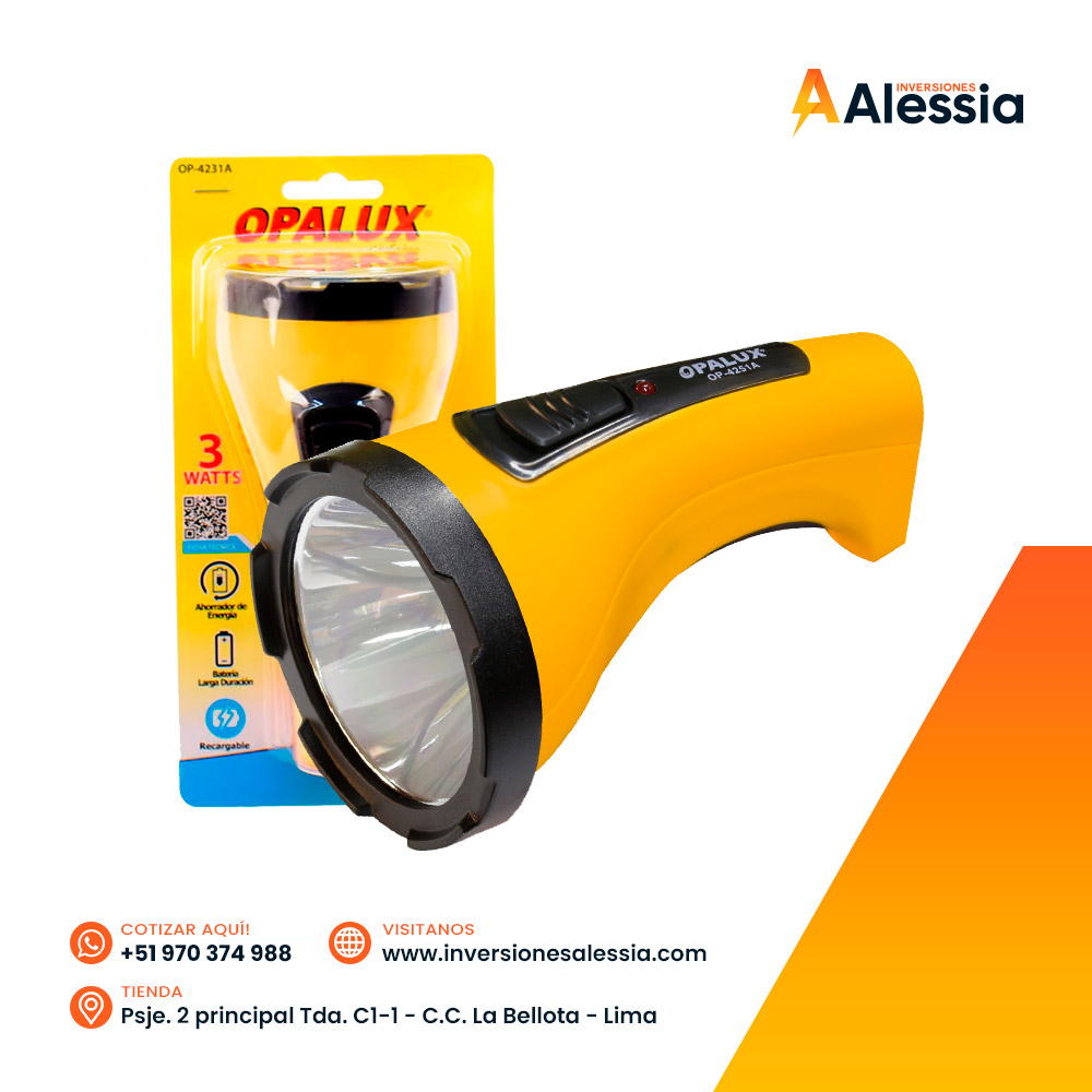 Linterna LED 5W Recargable Opalux