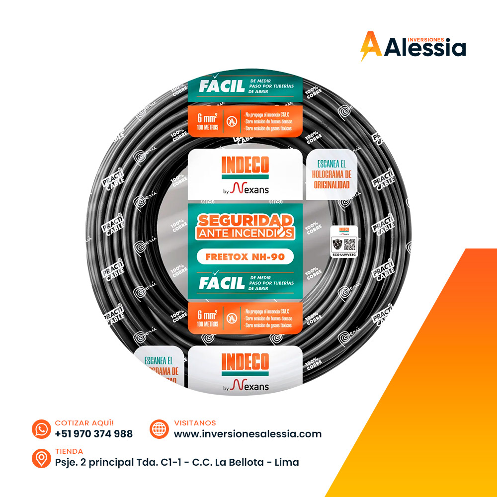 Cable NH-90 450/750V 6mm Negro 100 Metros