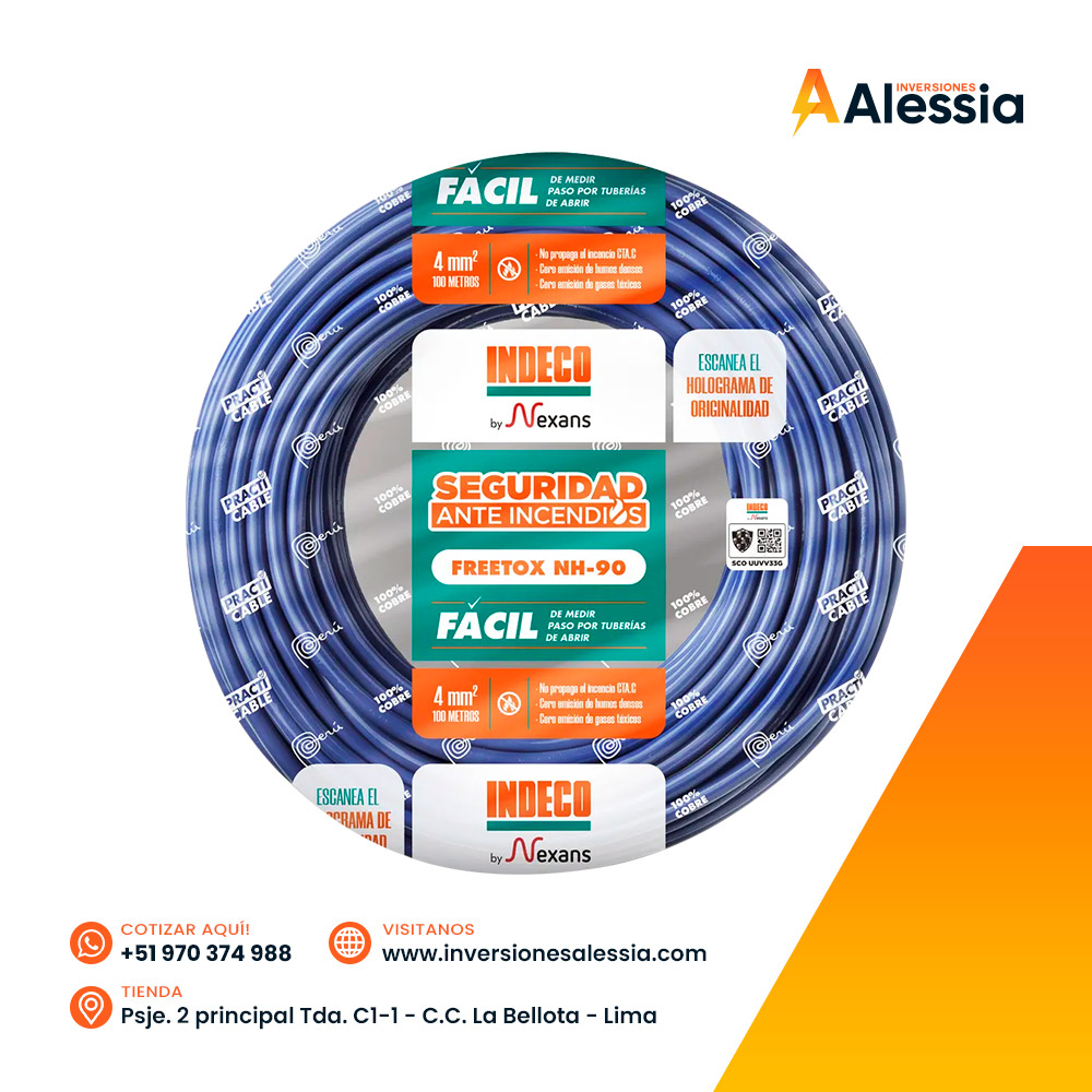 Cable NH-90 450/750V 6mm azul 100 Metros
