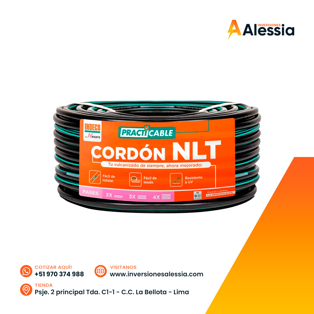Cable Vulcanizado NLT 3X18AWG negro 500V