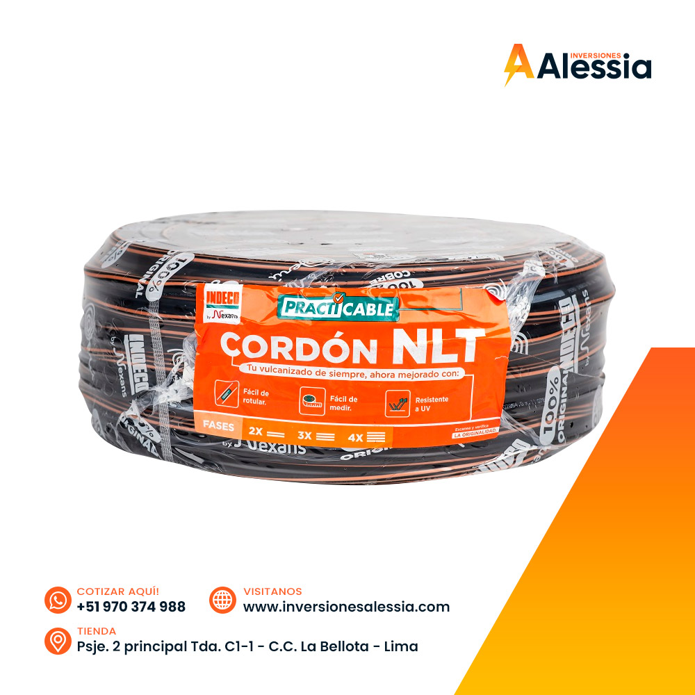 Cable Vulcanizado NLT 3X14AWG negro 500V
