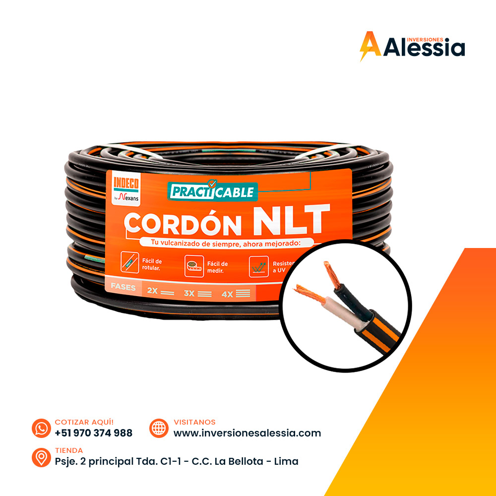 Cable Vulcanizado NLT 2X14AWG negro 500V