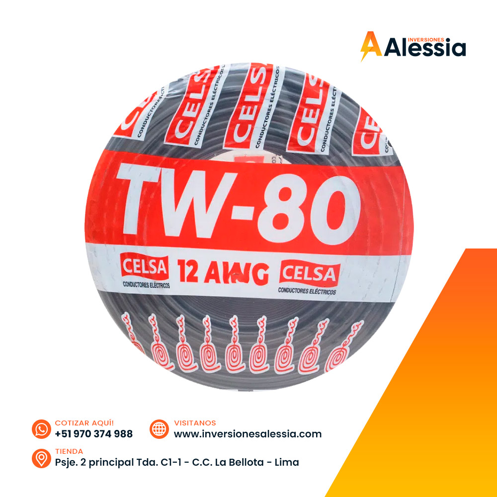 Cable eléctrico Celsa TW-80 de 12 AWG