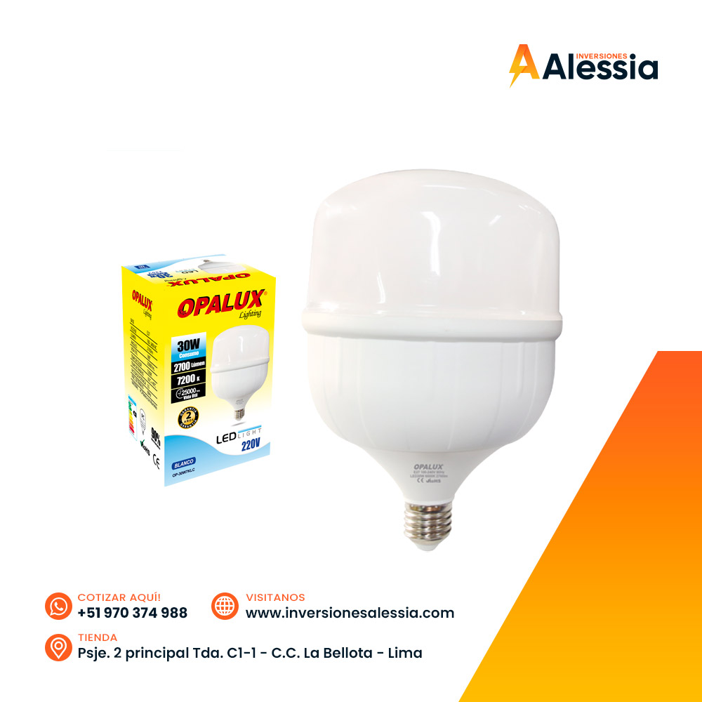 Foco LED tipo botella de 30W Opalux