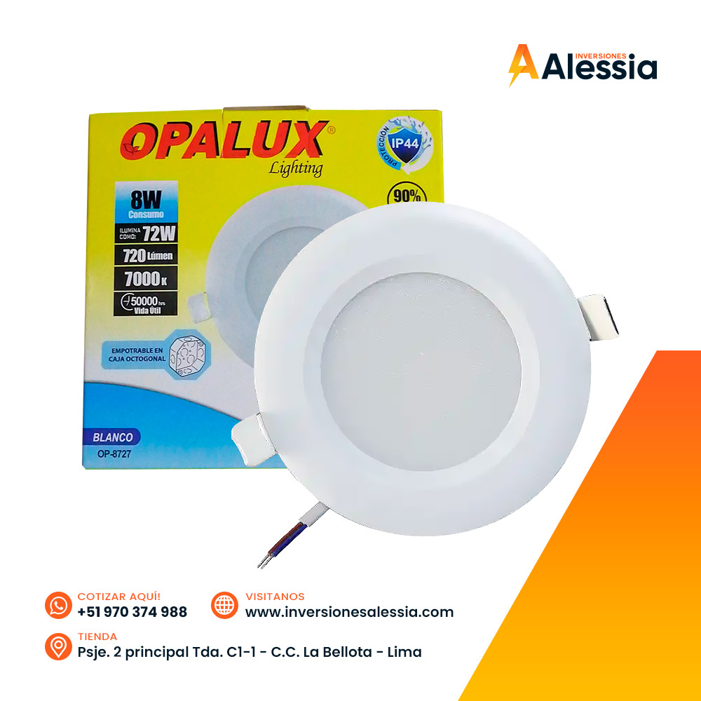 Spot Led Empotrable 8W Opalux